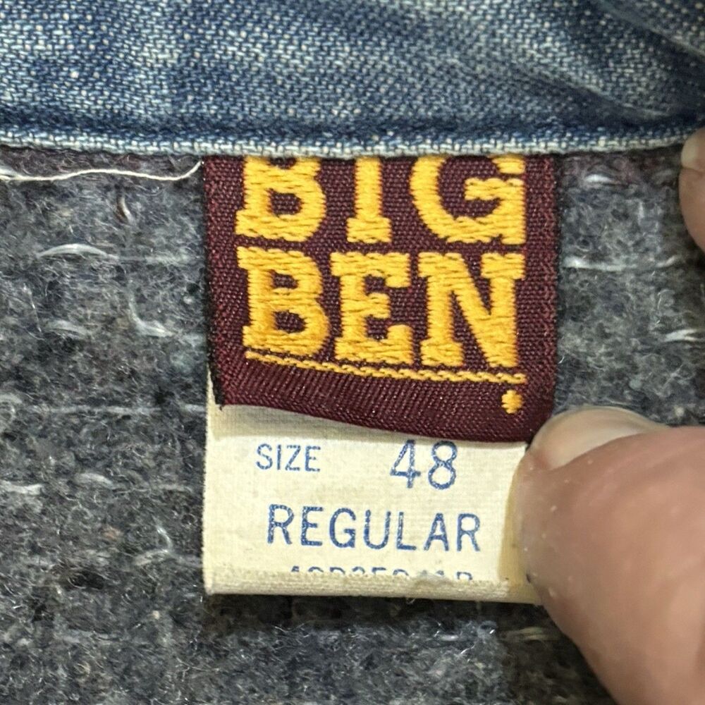 Vintage Big Ben USA Made Mens 48 Denim Barn Chore Coat Blanket Lined - Picture 3 of 16